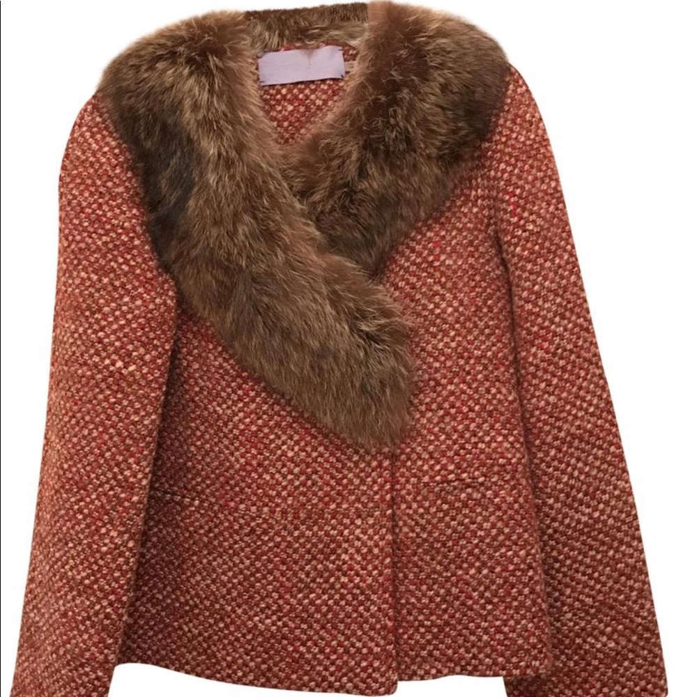 Vera Wang Lavender Label Tweed Coat